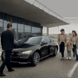 Une illustration moderne d’un taxi premium prêt pour un transfert à Roissy-CDG. L’image évoque la ponctualité, la sérénité et la réservation anticipée.